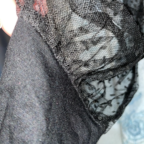 Belldini Studded top around neck with sheer sleeves & Ruffles - Picture 5 of 9